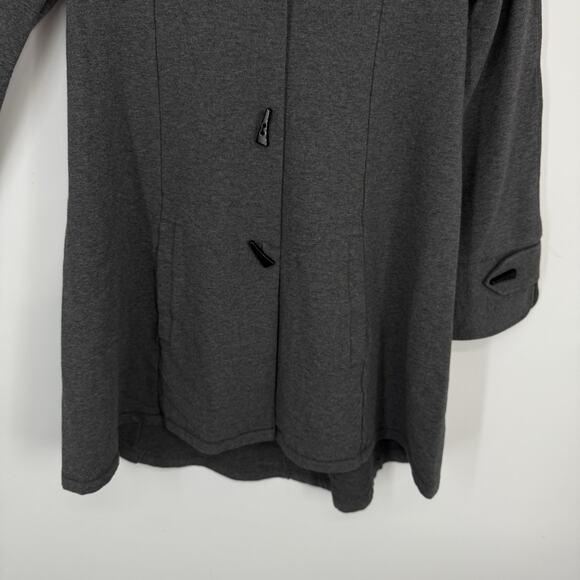 Soft Surroundings Swing Jacket Size XS Gray Horn Buttons wire collar Lagenlook - Picture 4 of 12
